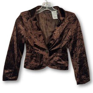 Mary-Kate and Ashley Girl's Size M 7/8 Velvet Jacket Flare Sleeves Cropped Y2K